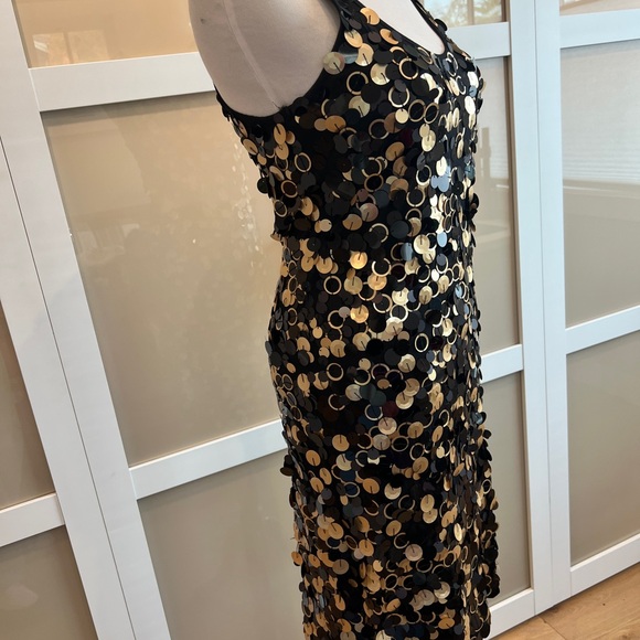 Michael Kors Black and Gold Sequin Midi Dress - Picture 3 of 8